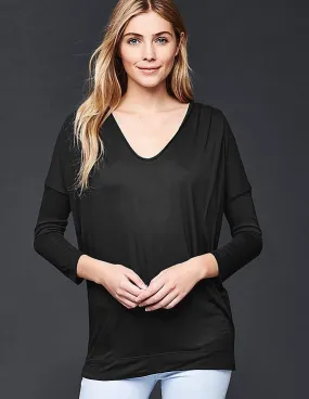 GAP Women Black Scoop Neck Tunic