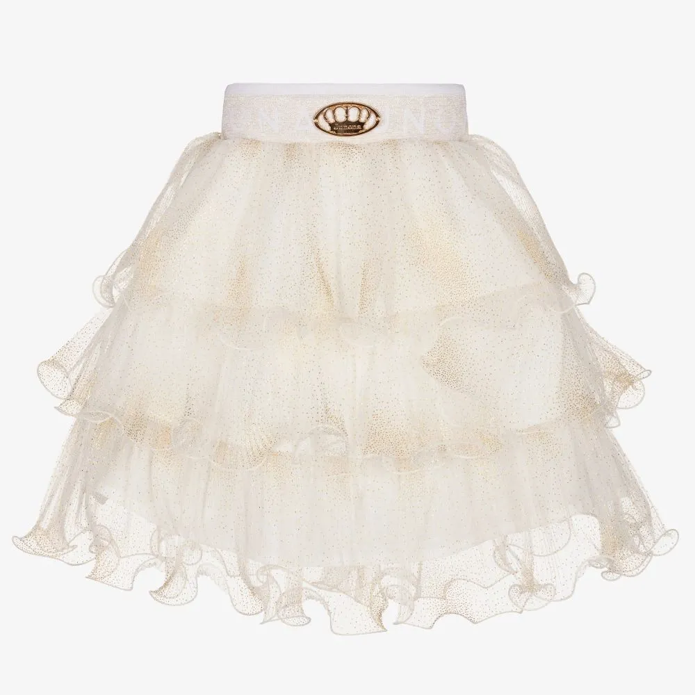 Girls Ivory Tulle Skirt