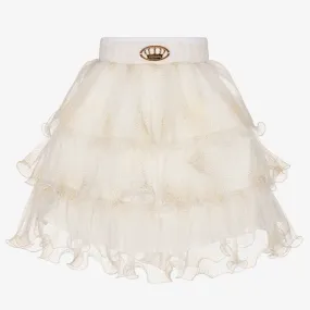 Girls Ivory Tulle Skirt