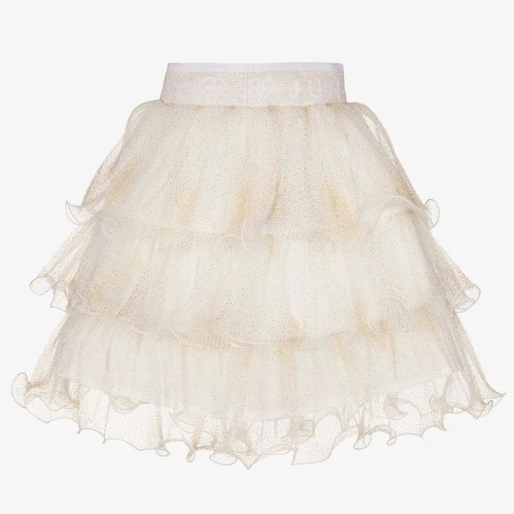 Girls Ivory Tulle Skirt