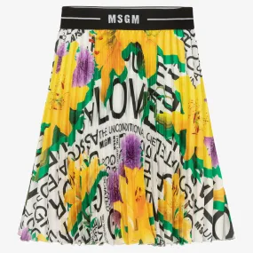 Girls Yellow Floral Skirt