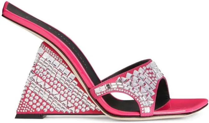 Giuseppe Zanotti Akira Shine 105mm wedge sandals Pink