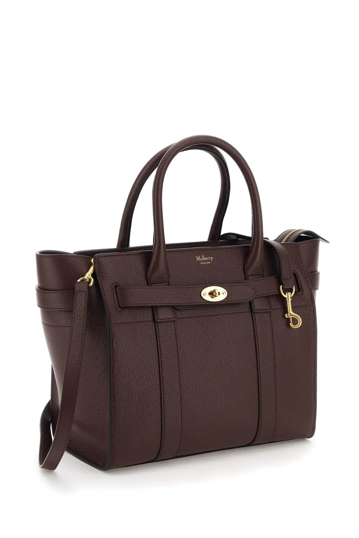 Grained Leather Small Zipped Bayswater Bag