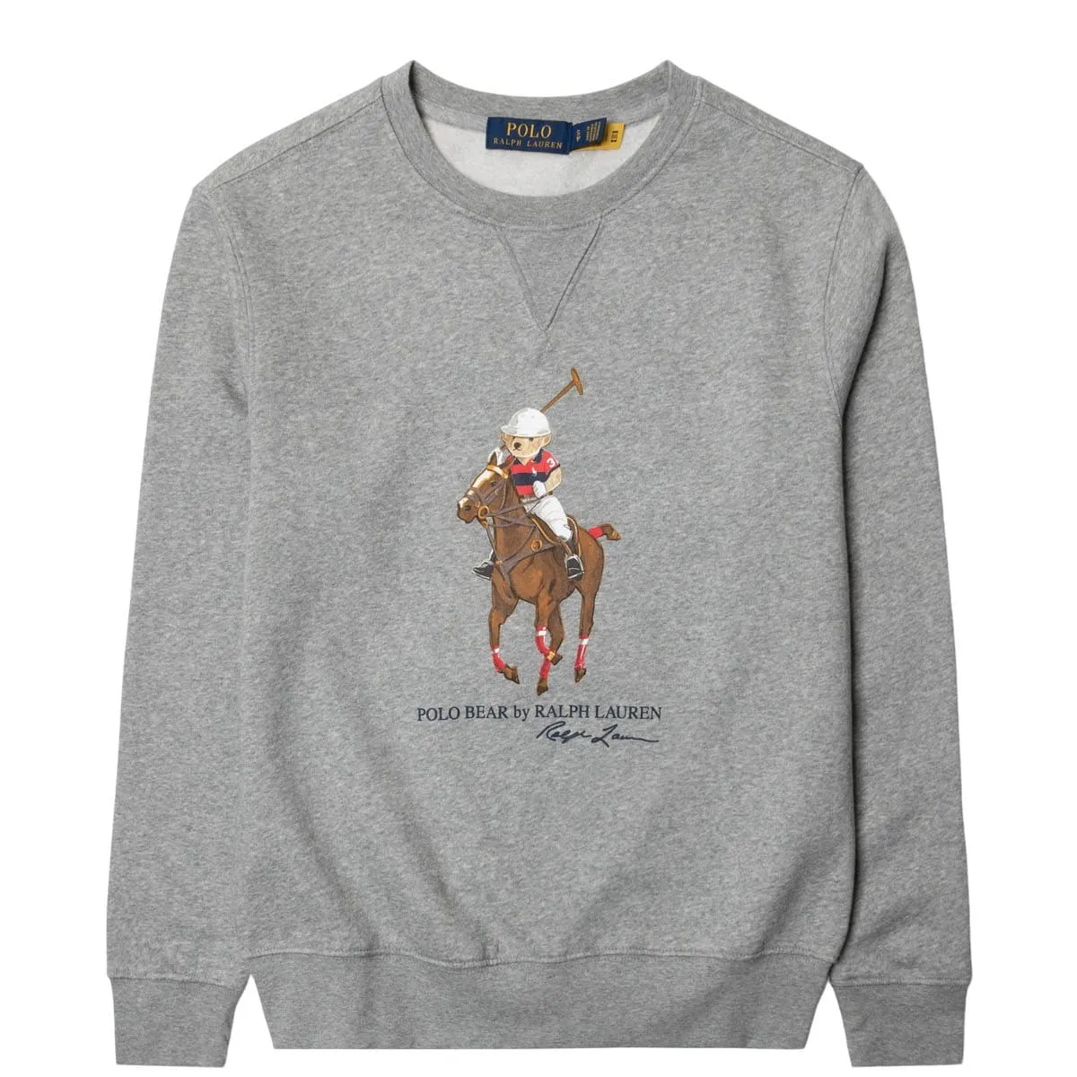 GRAPHIC FLEECE POLO BEAR CREWNECK SWEATSHIRT Anodover Heather