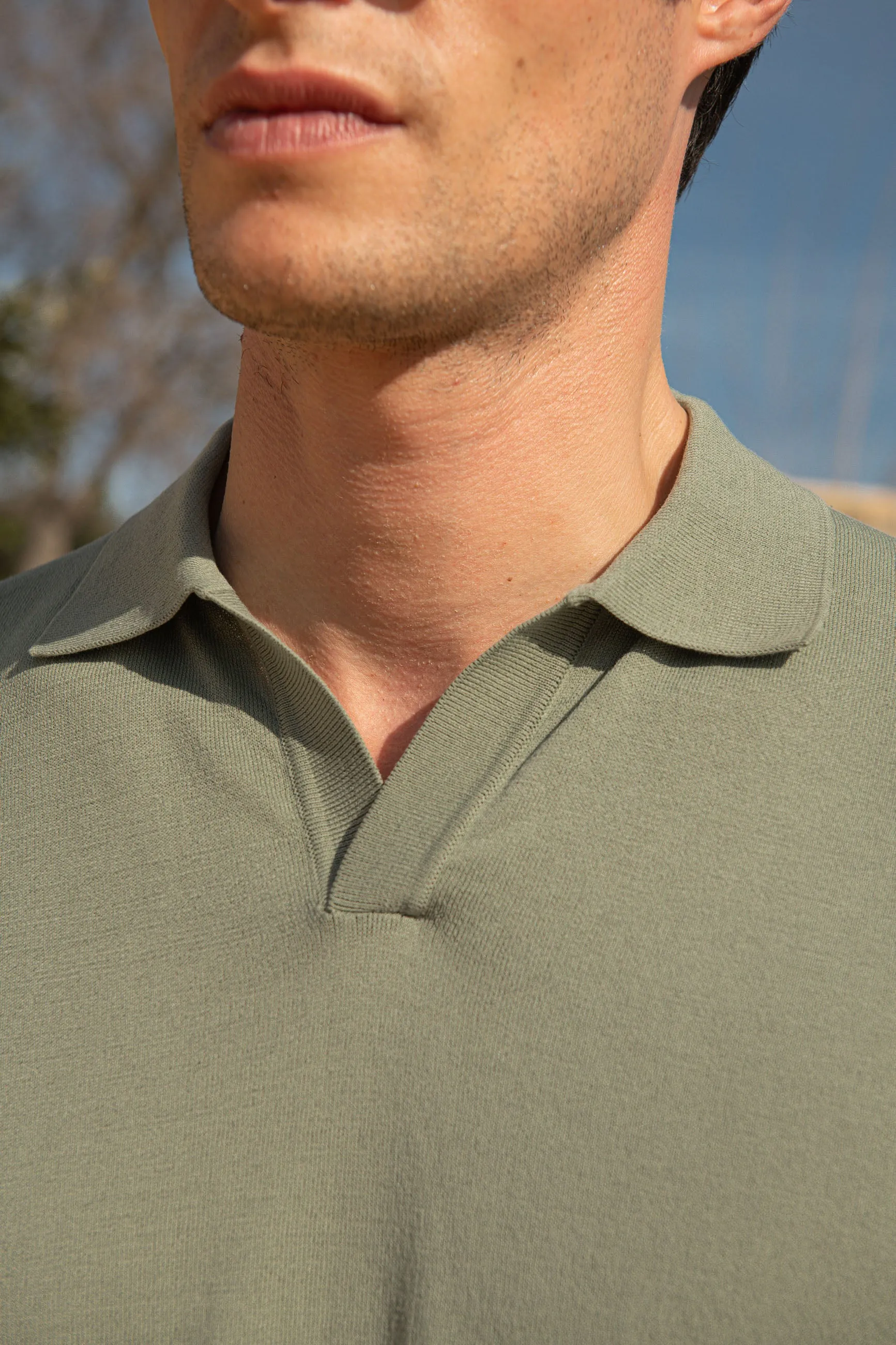 Green cotton polo - Made in Italy