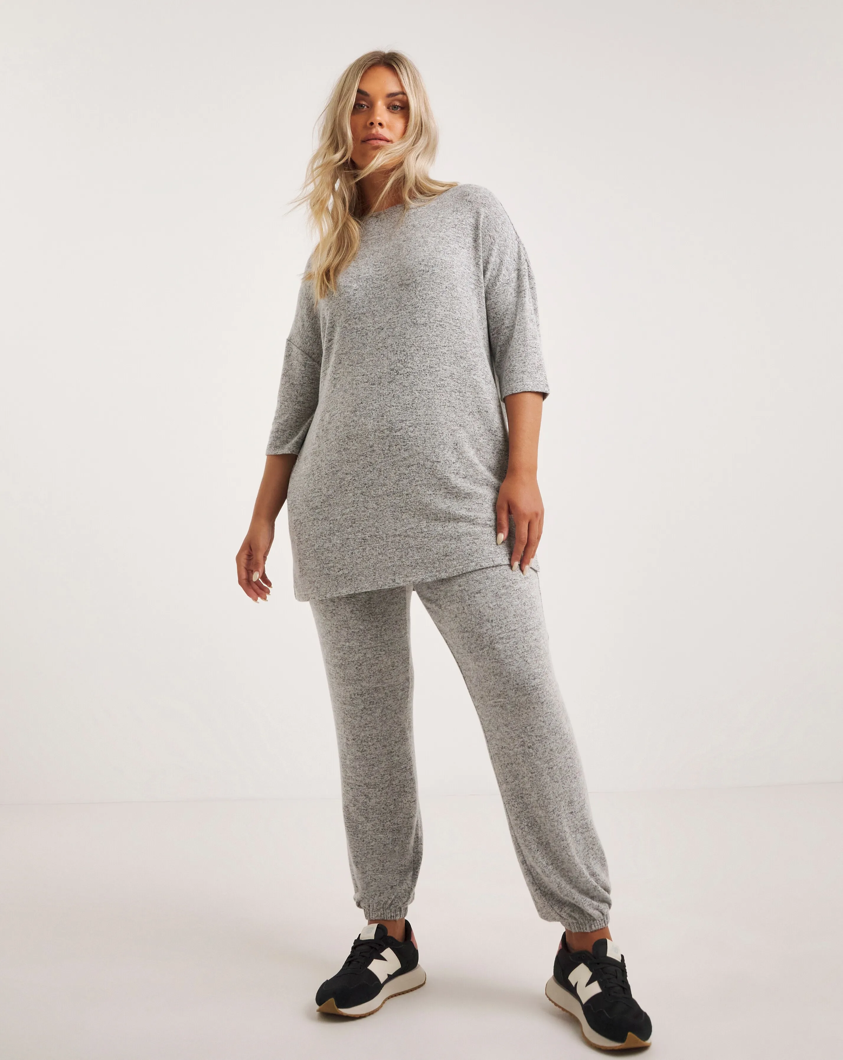 Grey Marl Soft Touch Side Pocket Tunic | Simply Be