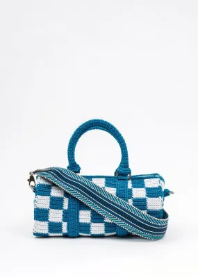 Hand Crochet Bag - Blue/White