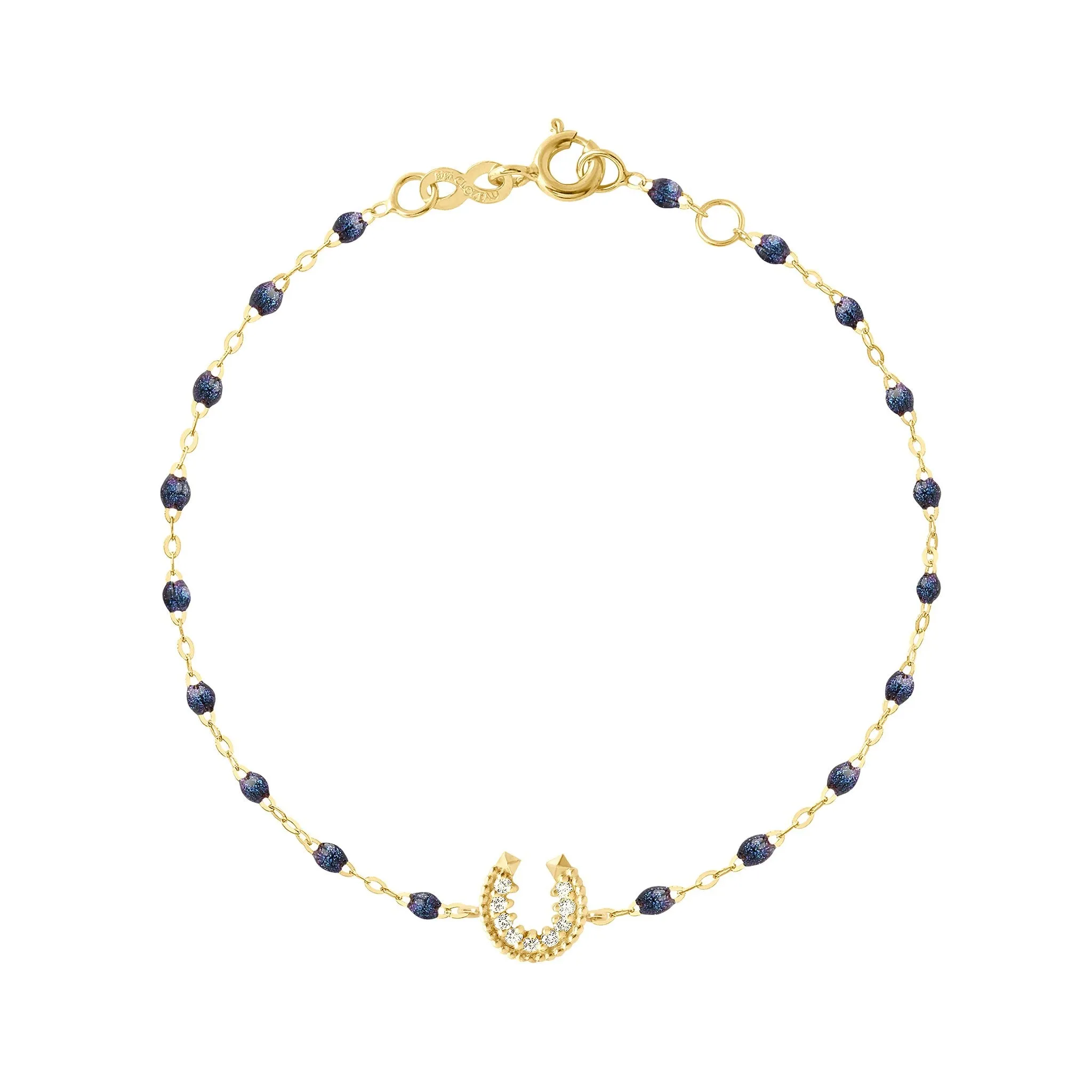 Horseshoe Diamond Midnight bracelet, Yellow Gold, 6.7