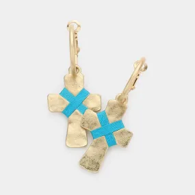 iLLASPARKZ String Tied Cross Earrings