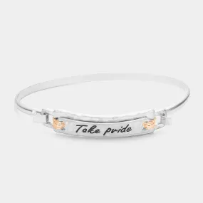 iLLASPARKZ Take pride Message Bar Hook Bracelet