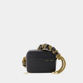 Kara  Phone Cord Bag - Kara - Leather - Black