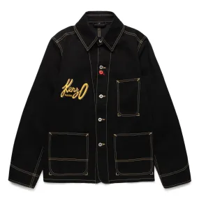 KENZO ARCHIVE LOGO WORKWEAR JACKET RINSE BLACK | Bodega