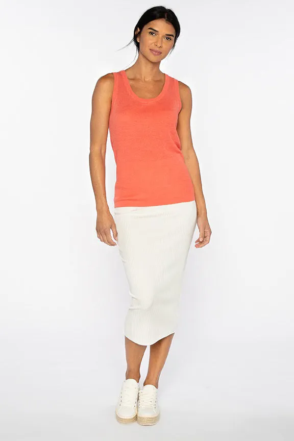 KINROSS CASHMERE - LINEN RIB TANK