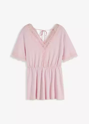 Lace Trim V-Neck Tunic by bonprix | Look Again