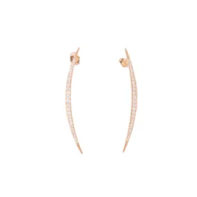 Large Crescent Graduating Diamond Stud Earrings