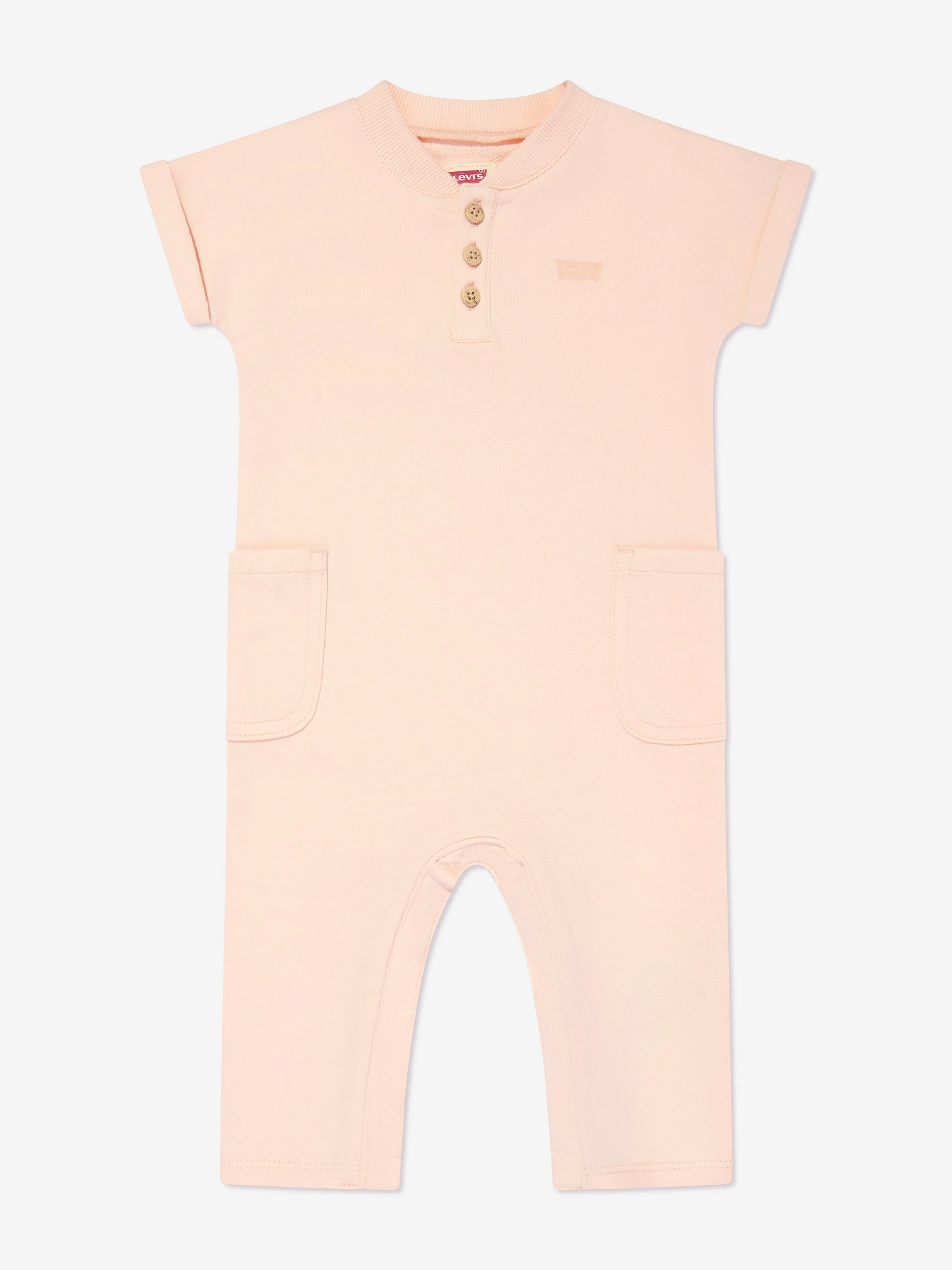 Levi's Wear Baby Boys Henley Romper in Orange