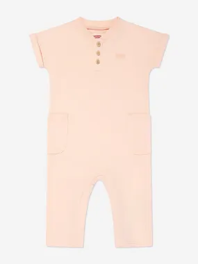 Levi's Wear Baby Boys Henley Romper in Orange