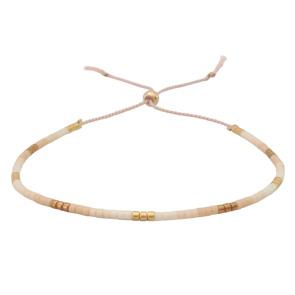 Libby And Smee Beaded String Bracelet Creamy