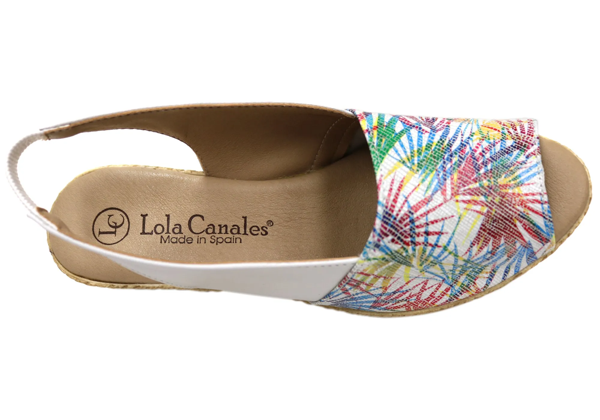 Lola Canales Tropicanna Womens Spanish Leather Wedge Sandals