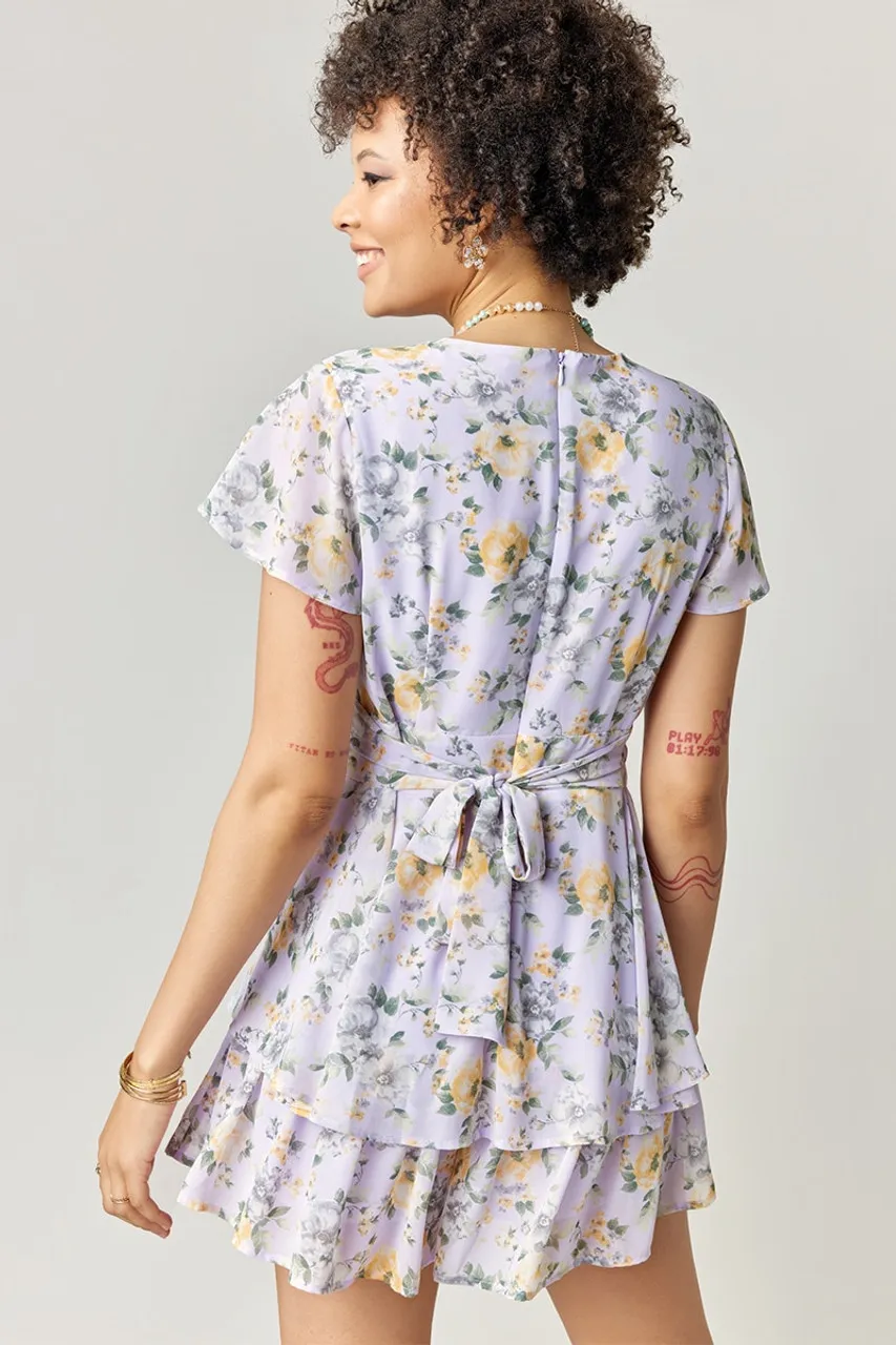 Madalina Floral Tiered Romper