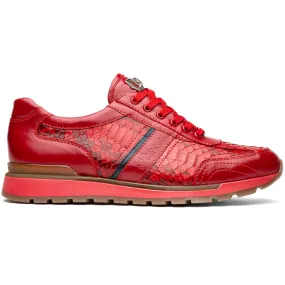 Marco Di Milano Brescia Python & Calfskin Sneakers Red