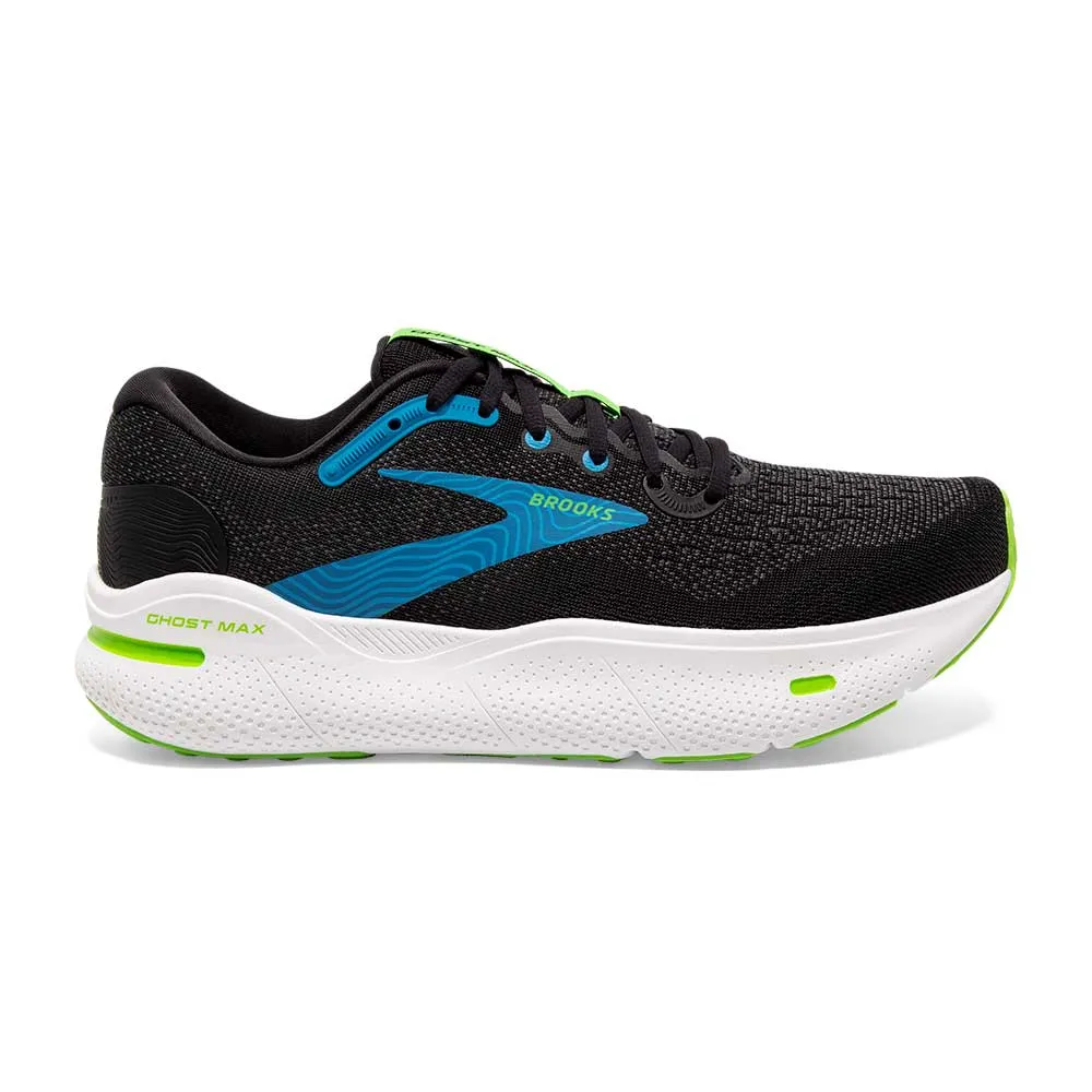 Men's Ghost Max Running Shoe - Black/Atomic Blue/Jasmine - Extra Wide (4E)