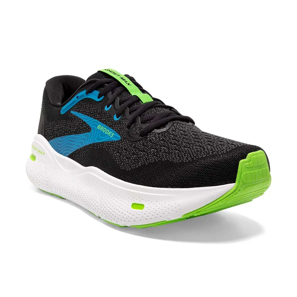 Men's Ghost Max Running Shoe - Black/Atomic Blue/Jasmine - Extra Wide (4E)