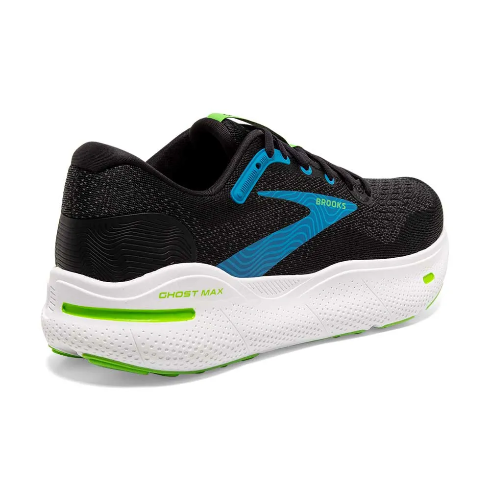 Men's Ghost Max Running Shoe - Black/Atomic Blue/Jasmine - Extra Wide (4E)