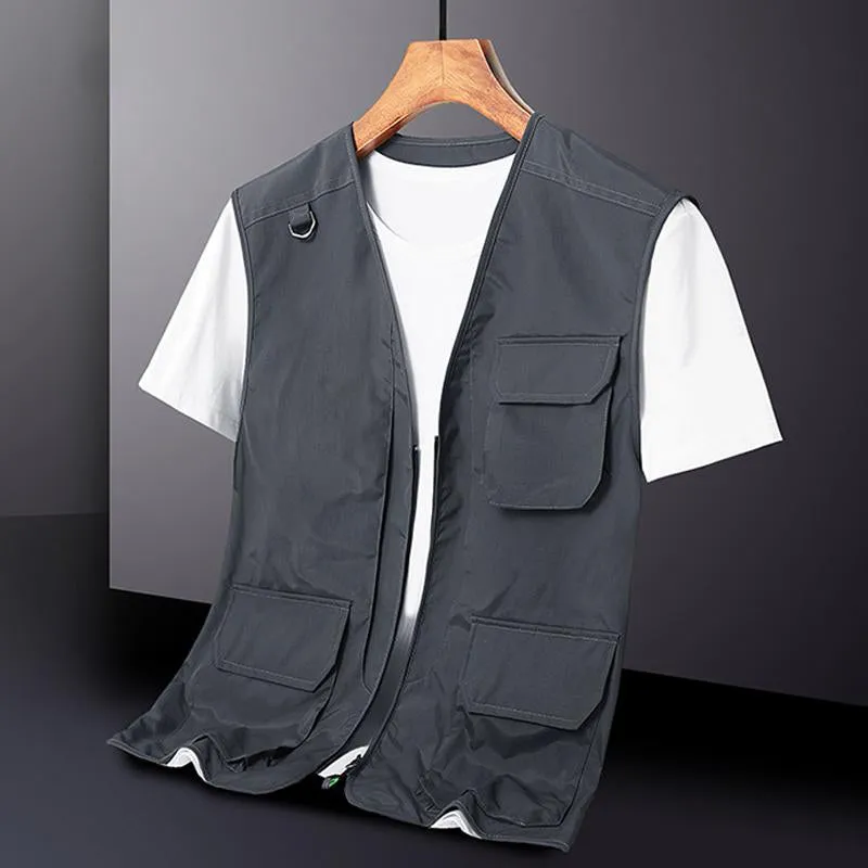 Men's Outdoor Quick-Drying Lightweight Multi-Pocket Vest 19154099Y