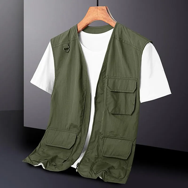 Men's Outdoor Quick-Drying Lightweight Multi-Pocket Vest 19154099Y