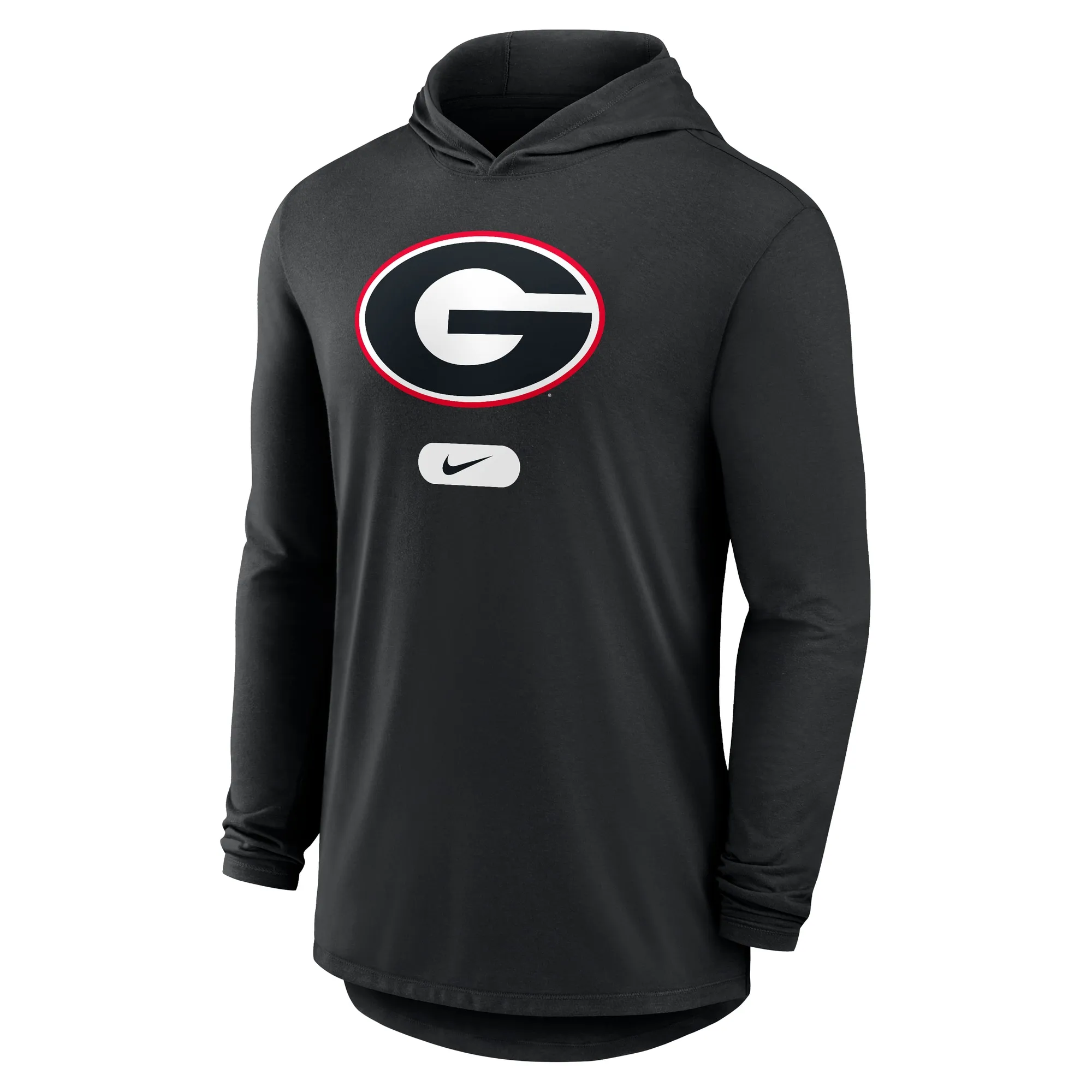 Men's Nike Black Georgia Bulldogs Lightweight Performance Long Sleeve Hoodie T-Shirt