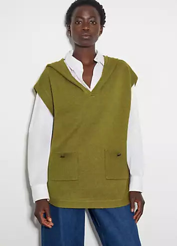 Monsoon Hooded V-Neck Vest Jumper