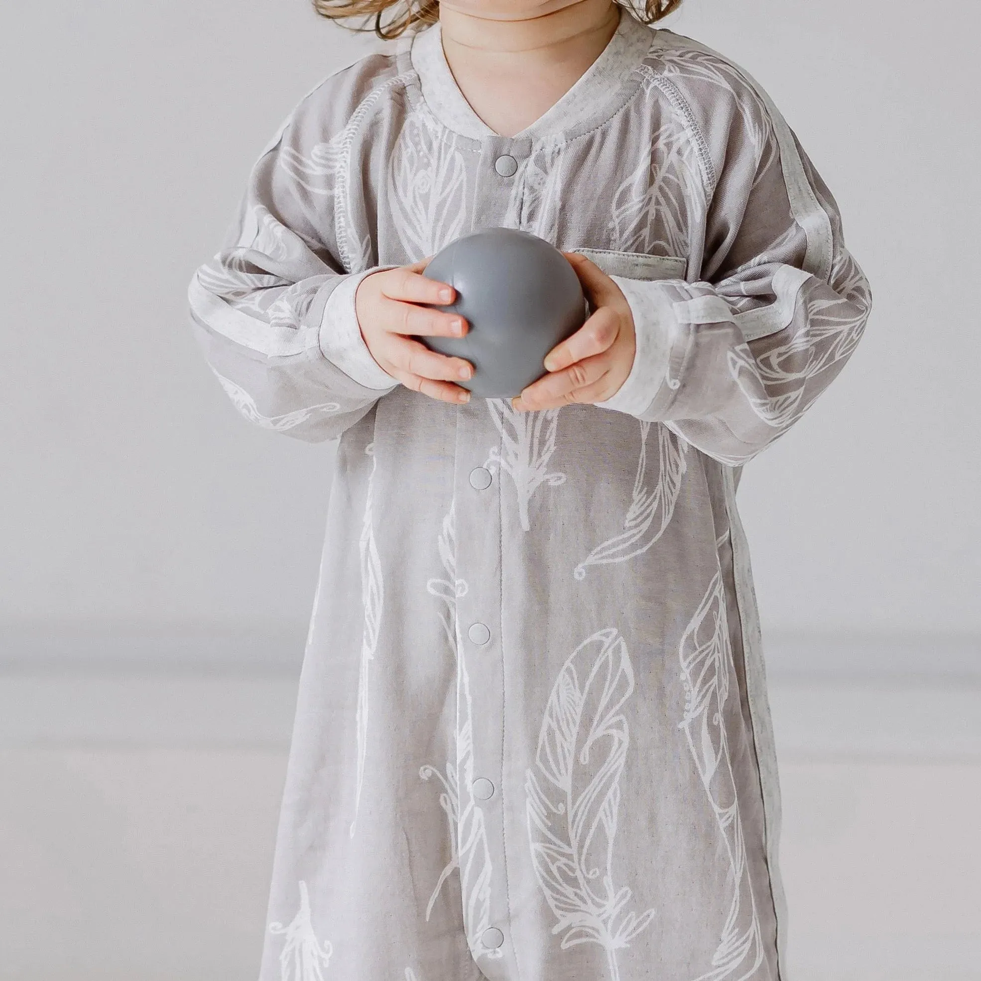 Nest Designs Baby Bamboo Pima 3/4 Sleeve Romper - Feather Grey