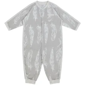 Nest Designs Baby Bamboo Pima 3/4 Sleeve Romper - Feather Grey