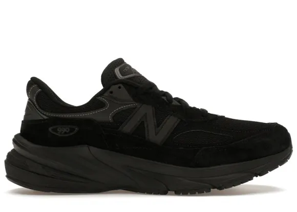 New Balance Unisex Made in USA 990v6 in Black Leather