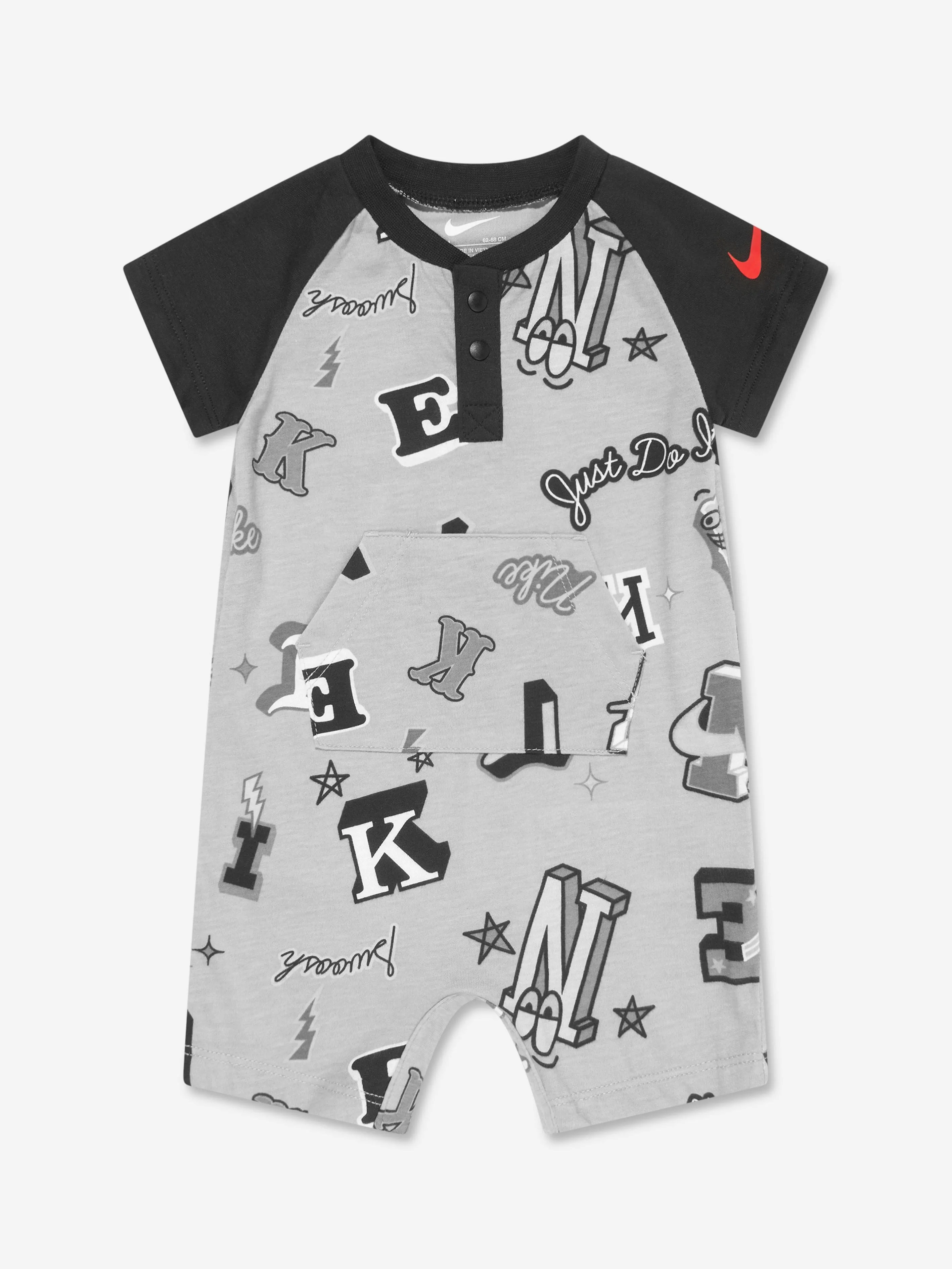 Nike Baby Boys NSW Gen AOP Romper in Grey