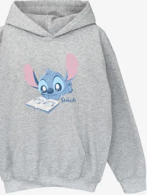 NW2 Lilo & Stitch Reading Lying Down Kids Grey Printed Hoodie | Kids | George at ASDA