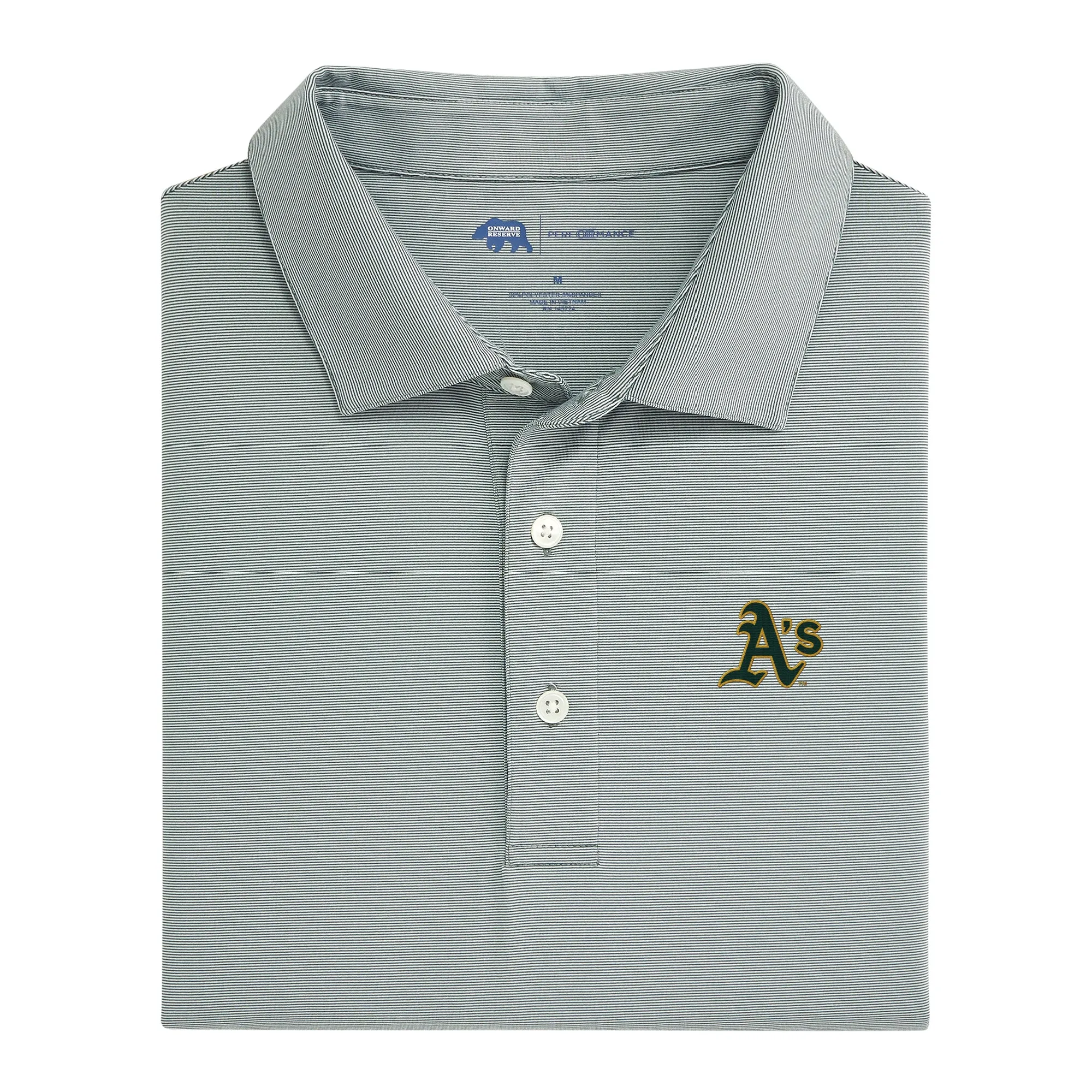 Oakland Athletics Hairline Stripe Performance Polo