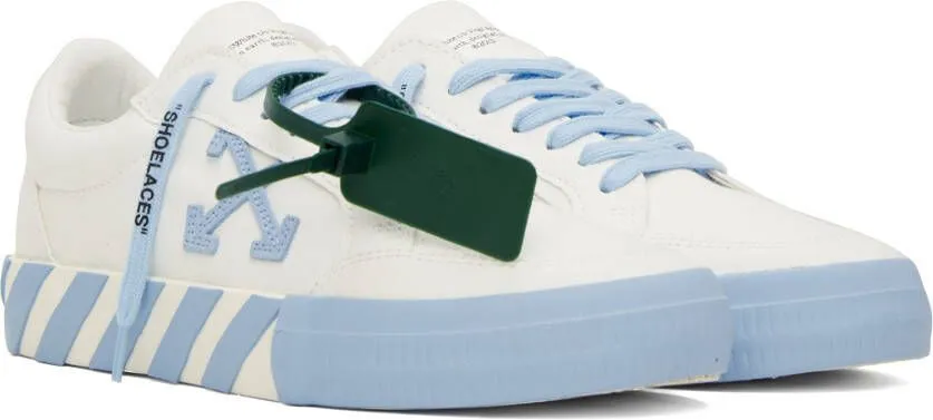 Off-White & Blue Vulcanized Low Sneakers