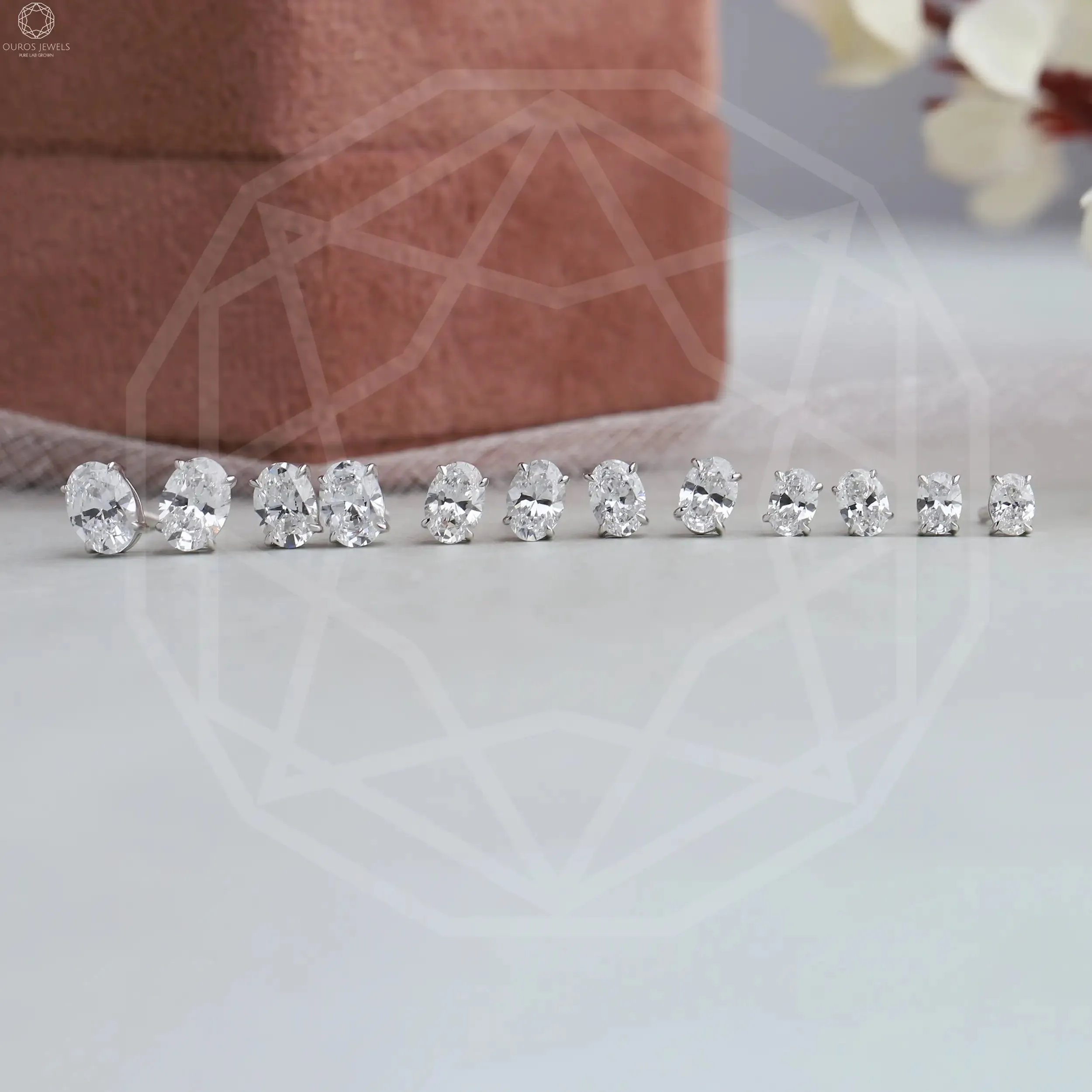 Oval Cut Lab Grown Diamond  Stud Earrings