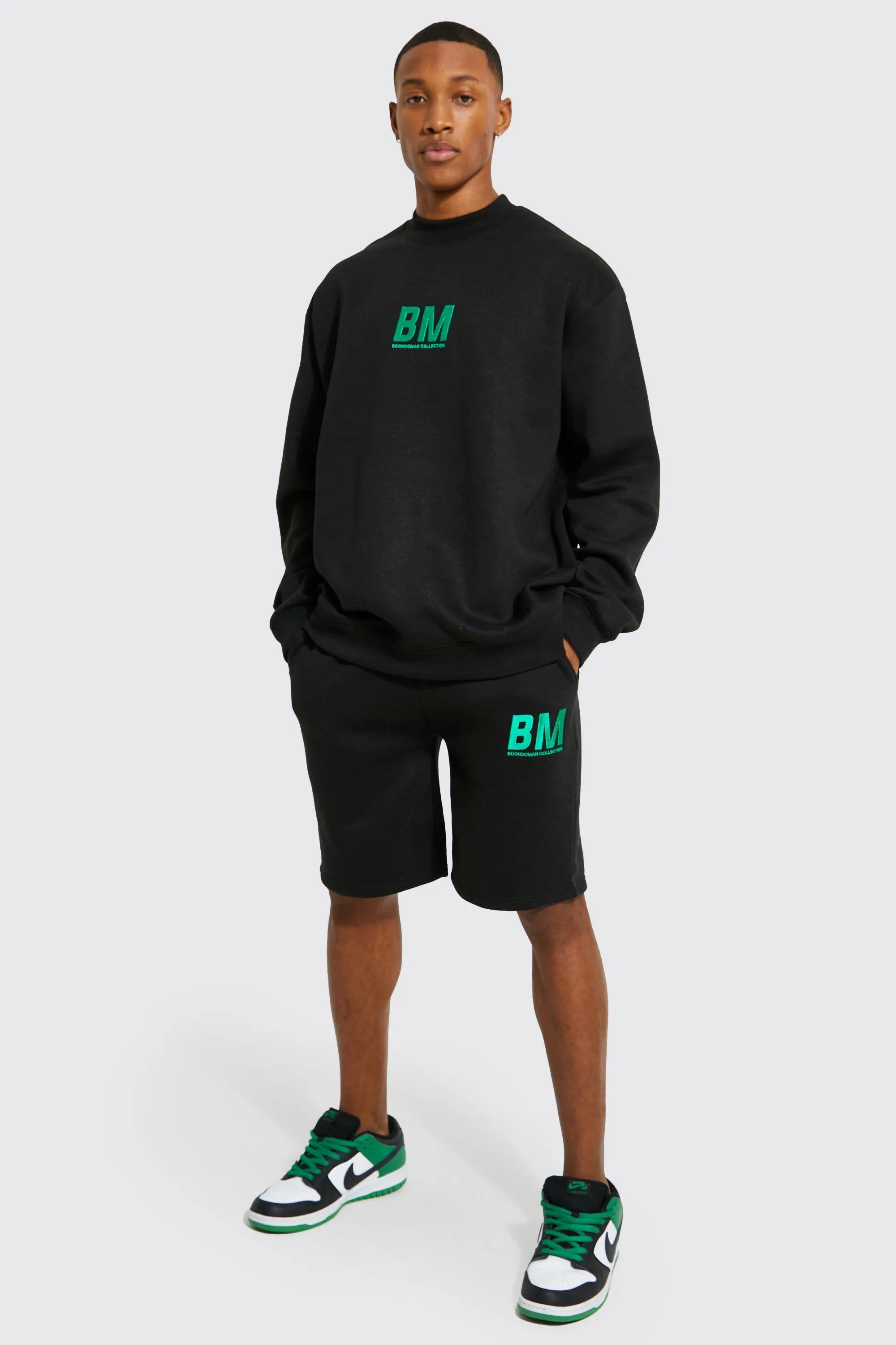 Oversized Bm Sweatshirt Short Tracksuit | boohooMAN UK