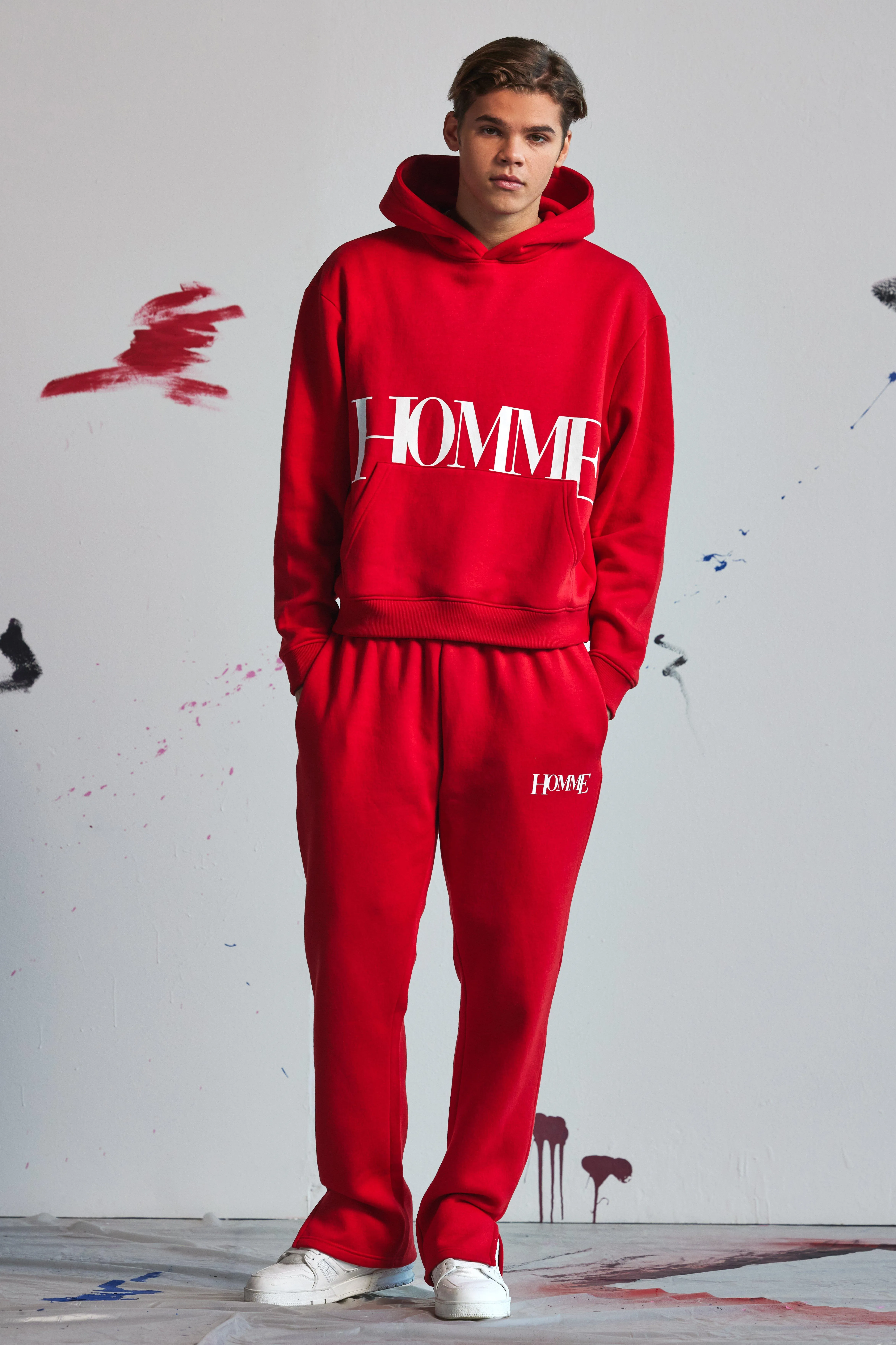 Oversized Boxy Fit Homme Hooded Tracksuit | boohooMAN UK