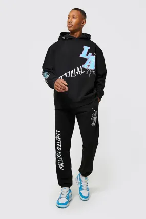 Oversized La Official Varsity Hooded Tracksuit