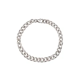 Perfect Curb Link Bracelet - White Diamond / 14k White Gold