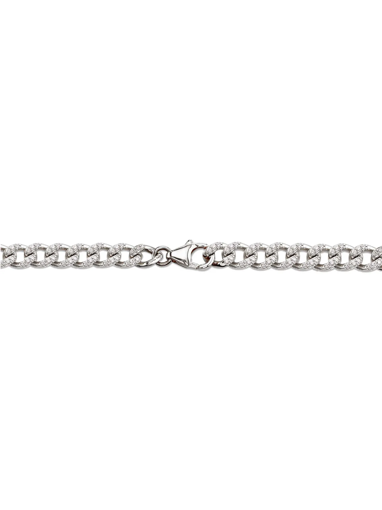 Perfect Curb Link Bracelet - White Diamond / 14k White Gold