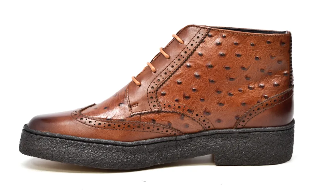 Playboy Ostrich & Wingtip Leather Shoes by The British Collection