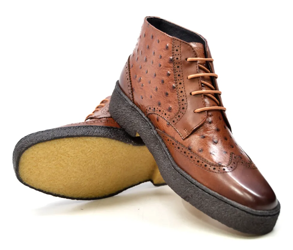 Playboy Ostrich & Wingtip Leather Shoes by The British Collection