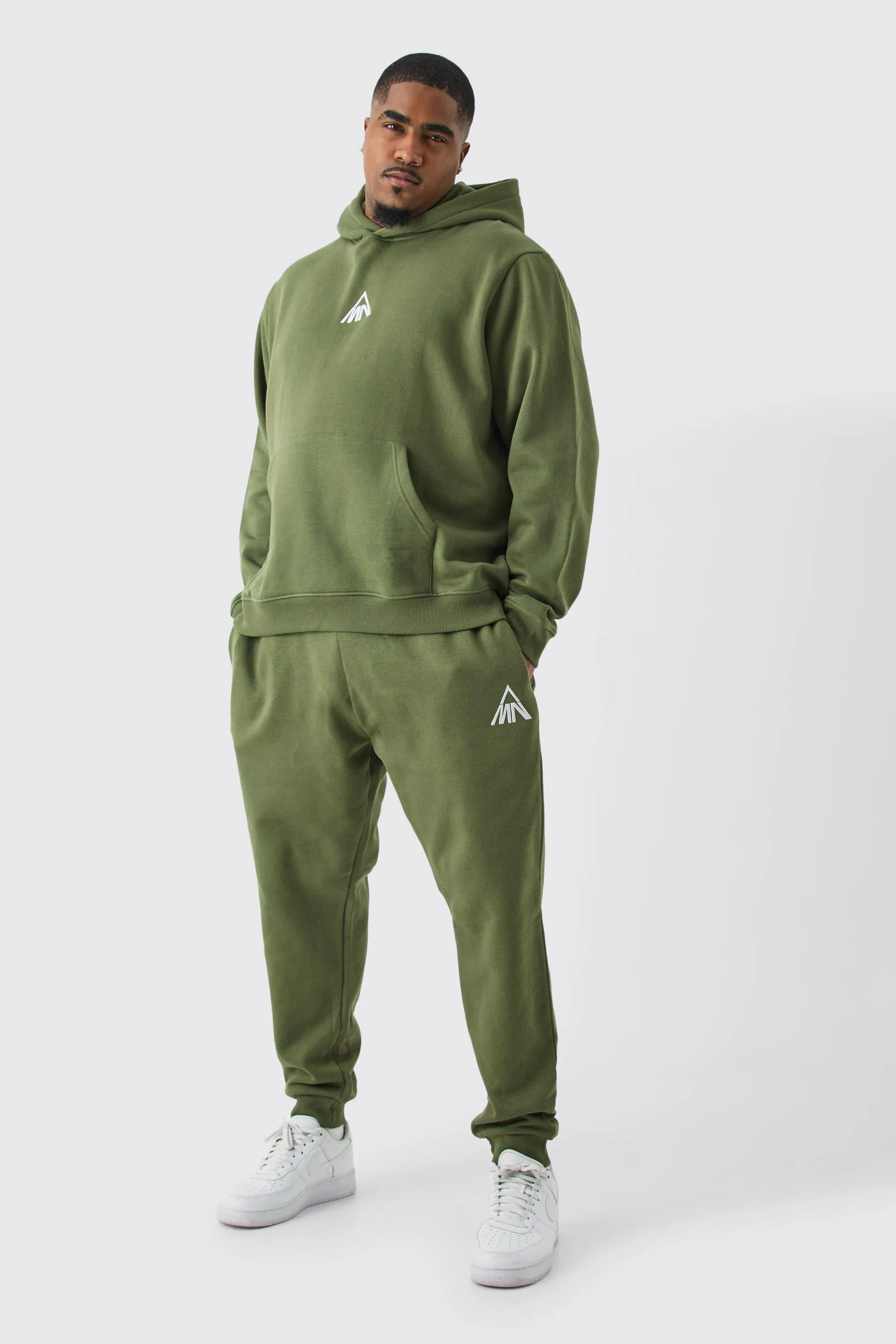 Plus Man Regular Fit Hooded Tracksuit | boohooMAN UK