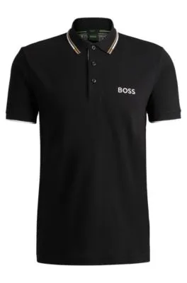 Polo shirt with contrast logos