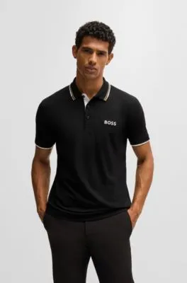 Polo shirt with contrast logos